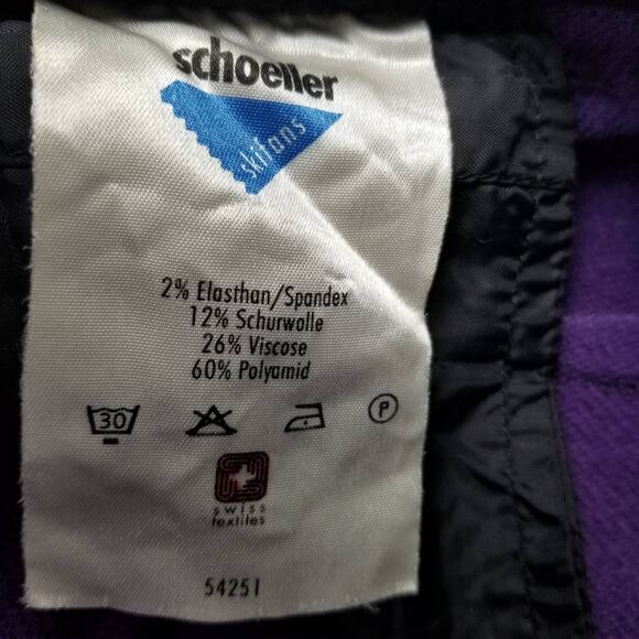Kaelin Schoeller Ski fans Purple Vintage Ski Snow Stirrup Pants 8 - Picture 3 of 4